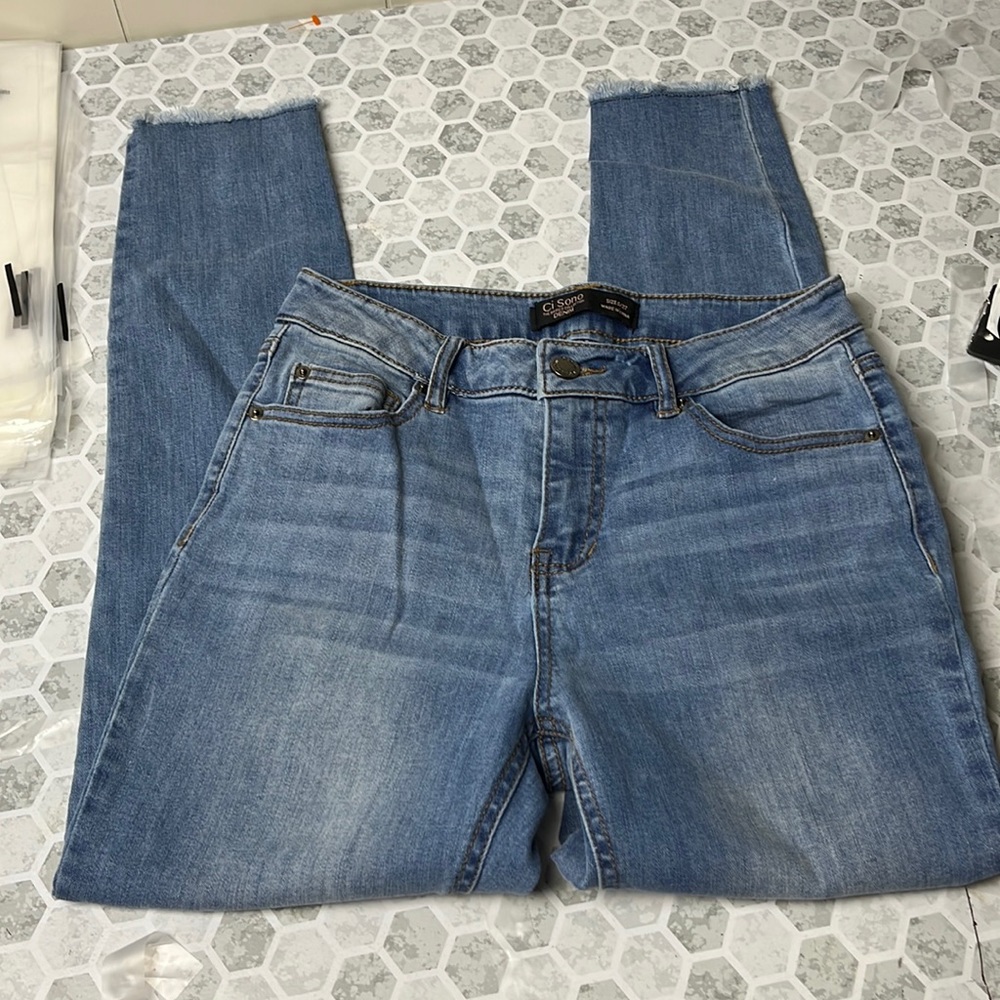 Ci Sono Sz 5/27 Raw Hem Skinny Denim Jeans